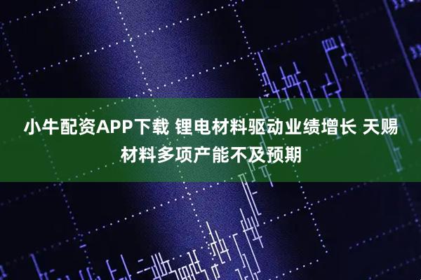 小牛配资APP下载 锂电材料驱动业绩增长 天赐材料多项产能不及预期