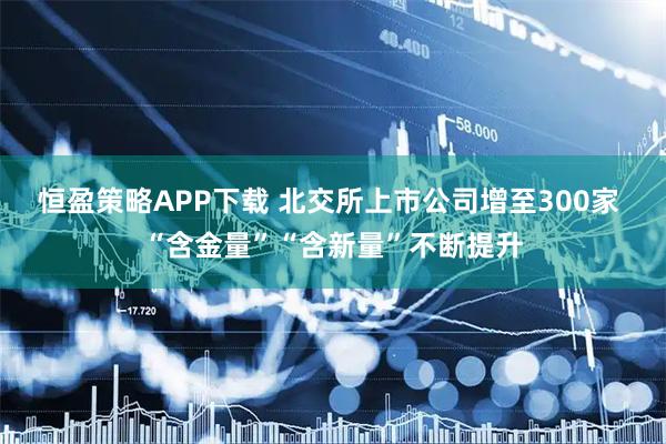 恒盈策略APP下载 北交所上市公司增至300家 “含金量”“含新量”不断提升
